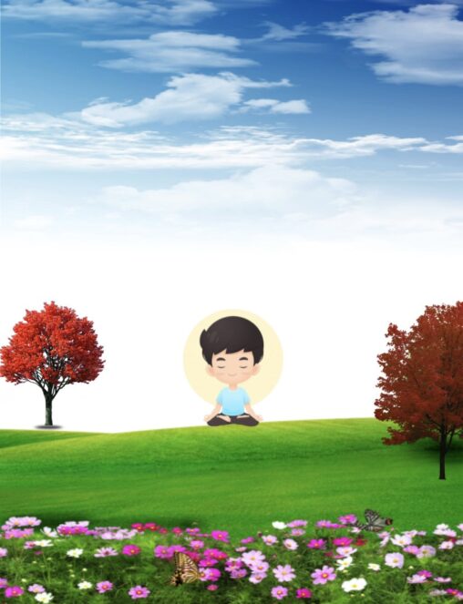 Person is doing meditation in park.