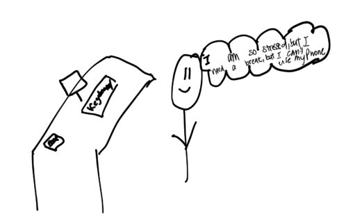 Stick figure wants to use phone but doesn’t.
