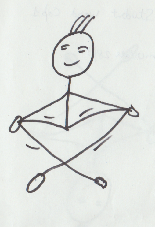 It is stick diagram of me while meditating.