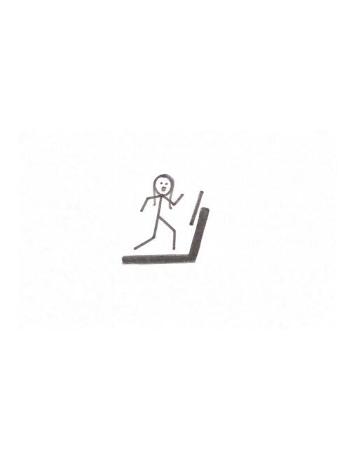 stick figure running on a treadmill