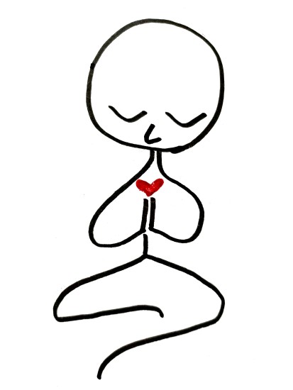 The above stick figure is very calm and happy. It\'s full of love and peace from inside.
