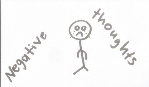 A stick figure person (me) looking sad and crying. Beside it is written \