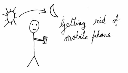 The Stick figure is planning to work on his habits of using phone all day long.